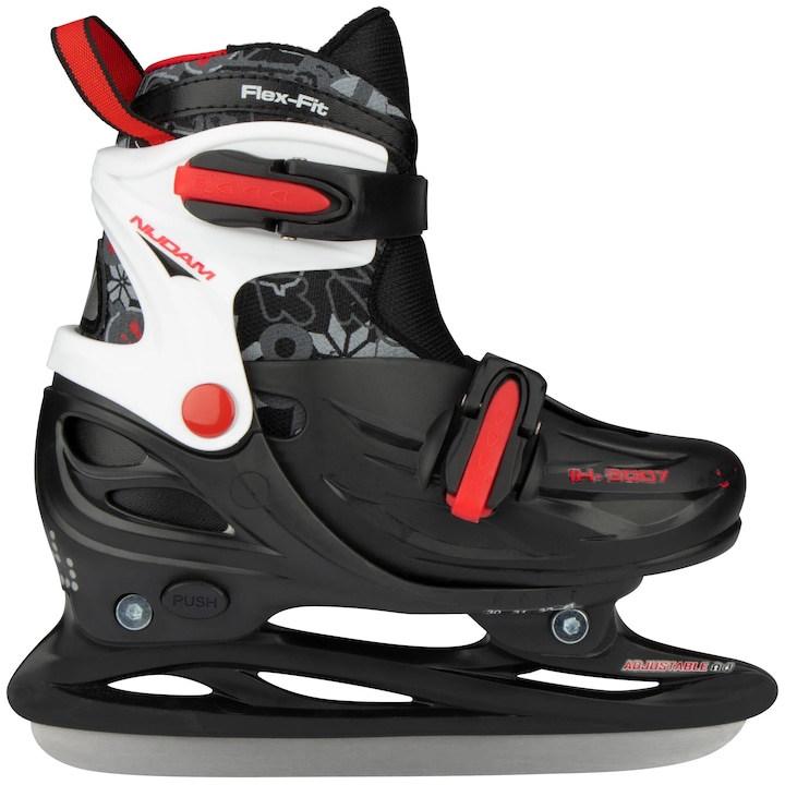 Регулируеми кънки Nijdam, Junior, Black/Red, 30-33