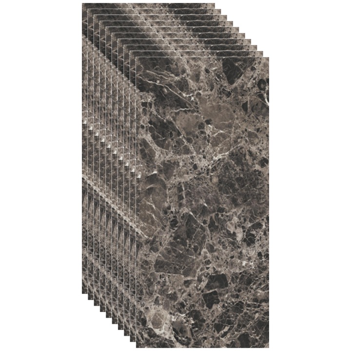10 db SDEPOT® tapétalap készlet, vastagság 2mm, méretek 30x60cm, márványutánzat, sötétbarna