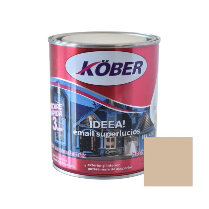 Vopsea alchidica pentru lemn / metal, Kober Ideea, interior / exterior, bej, 0.75 L