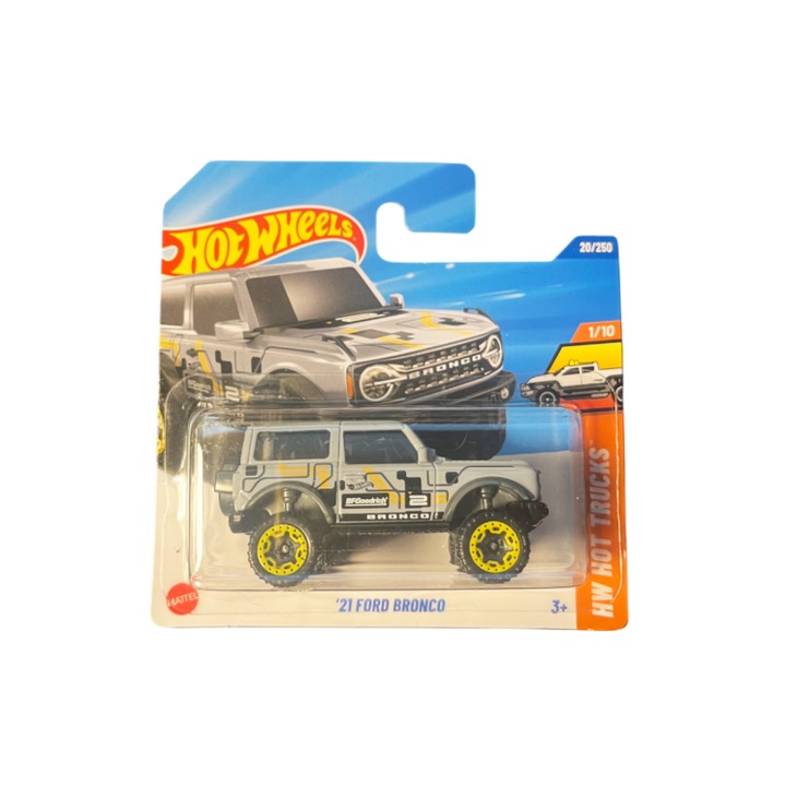 Masinuta Hot Wheels '21 Ford Bronco, gri, 1:64