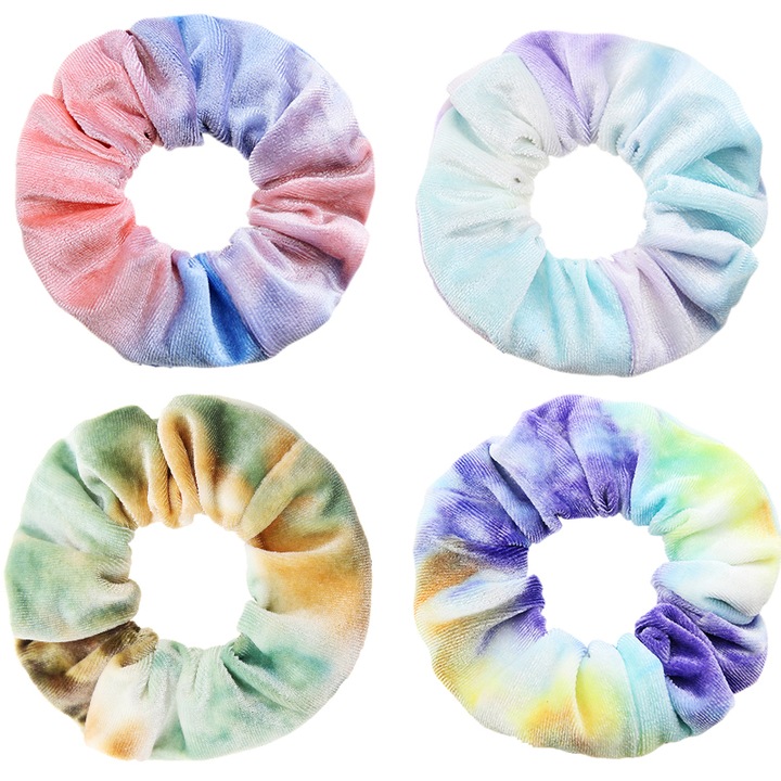 Set 4 bentite din material pufos, multicolor, accesorii par femei