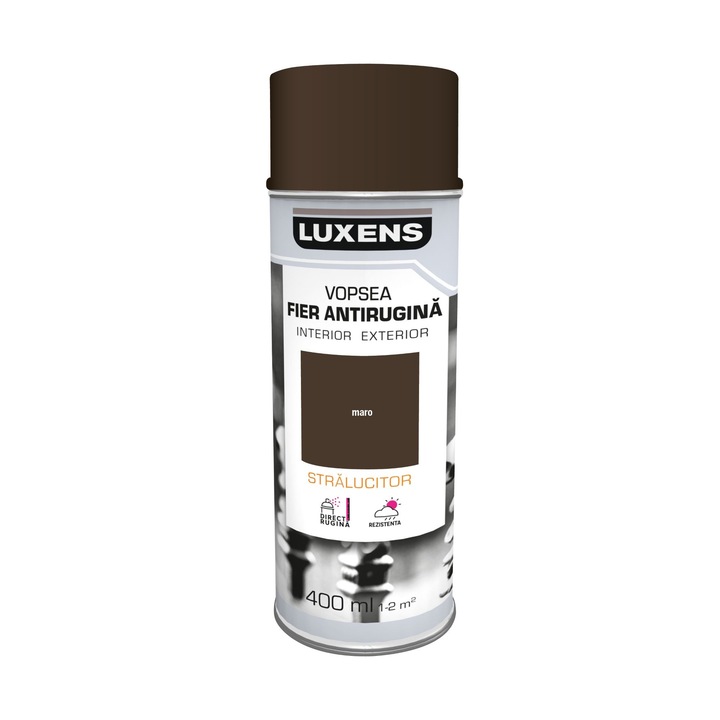 Vopsea spray Luxens, antirugina, maro ciocolata, lucios, 400 ml