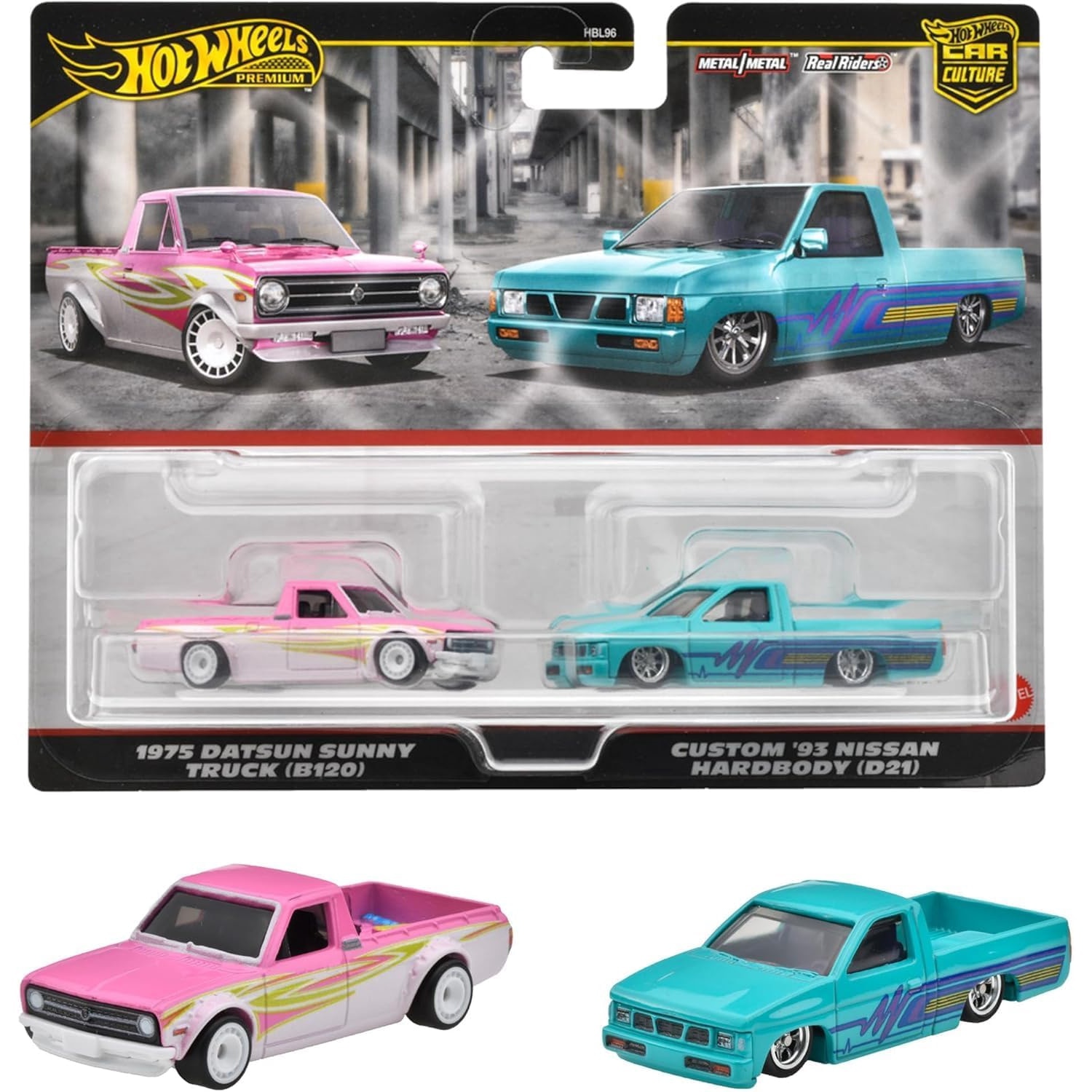 Set 2 masinute Hot Wheels Premium, Datsun Sunny Truck & 1993