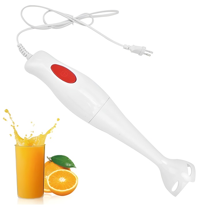 Mixer Vertical Teno®, viteza ridicata, lame de inox, turbo, cap detasabil pentru curatare, pentru smoothie/ piure, eficienta ridicata, 300 W, alb