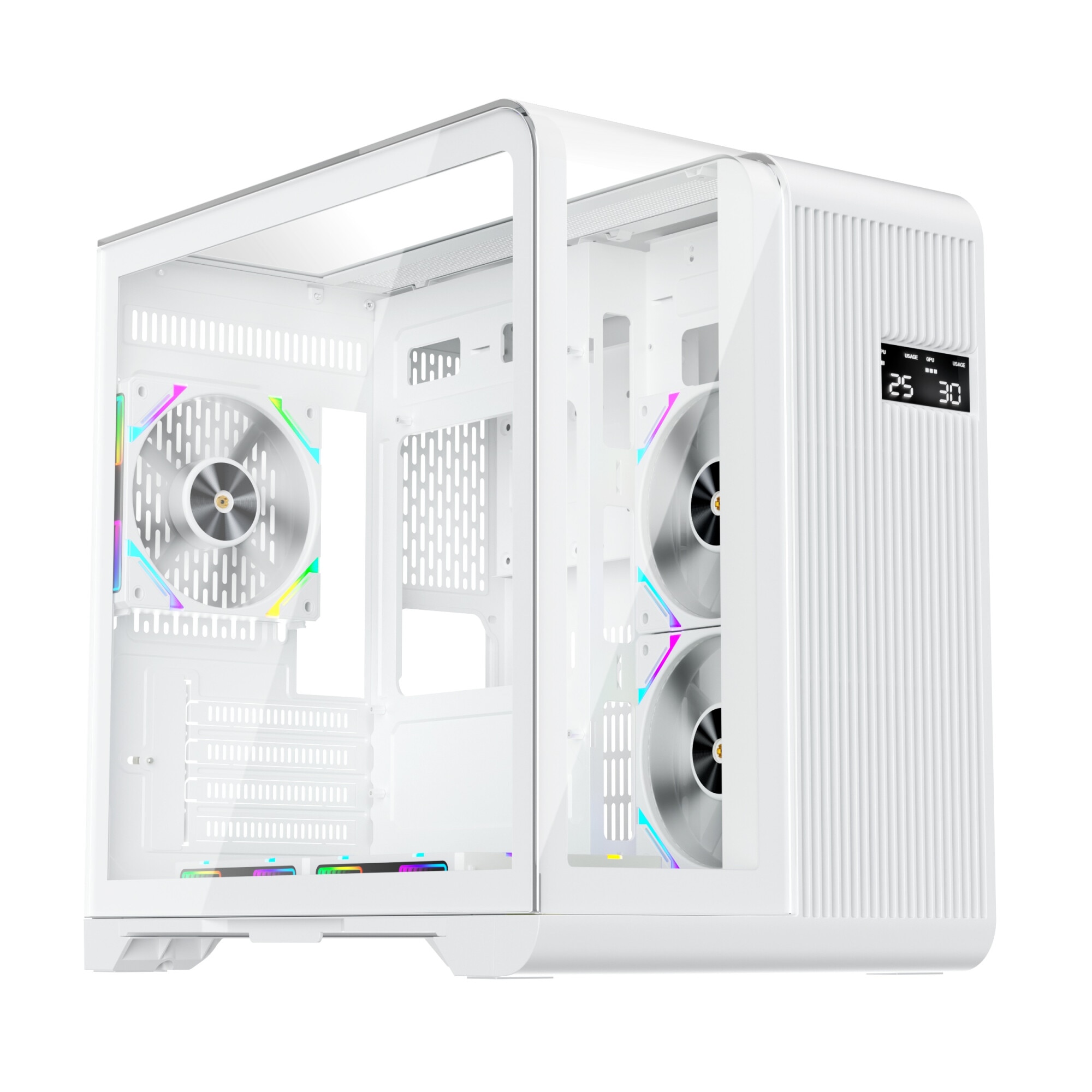 1stPLAYER® Gaming RT5-W tok, digitális kijelző, Cube-Tower, Micro-ATX ...