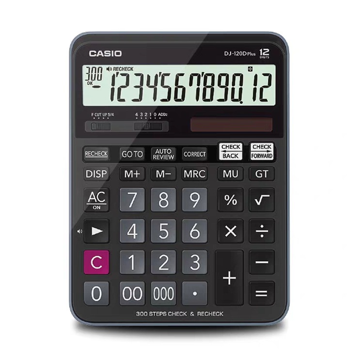 Casio számológép, DJ-120Dplus, Számvitel, pénzügyek, irodai használat, napenergia