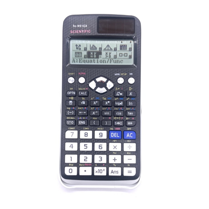 Számológép, 991ex, többfunkciós, komplex függvények, mátrixvektorok, egyenletek megoldása, fekete színű