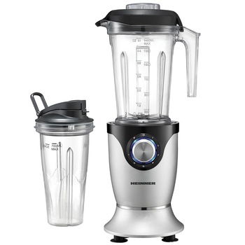 Blender Heinner HBL-HS1000XMC, 1000 W, 22000 rpm, 7 viteze, functie Pulse, 2 recipiente tritan 1.45 si 0.7 l, Gri Blender Heinner HBL-HS1000XMC, 1000 W, 22000 rpm, 7 viteze, functie Pulse, 2 recipiente tritan 1.45 si 0.7 l, Gri