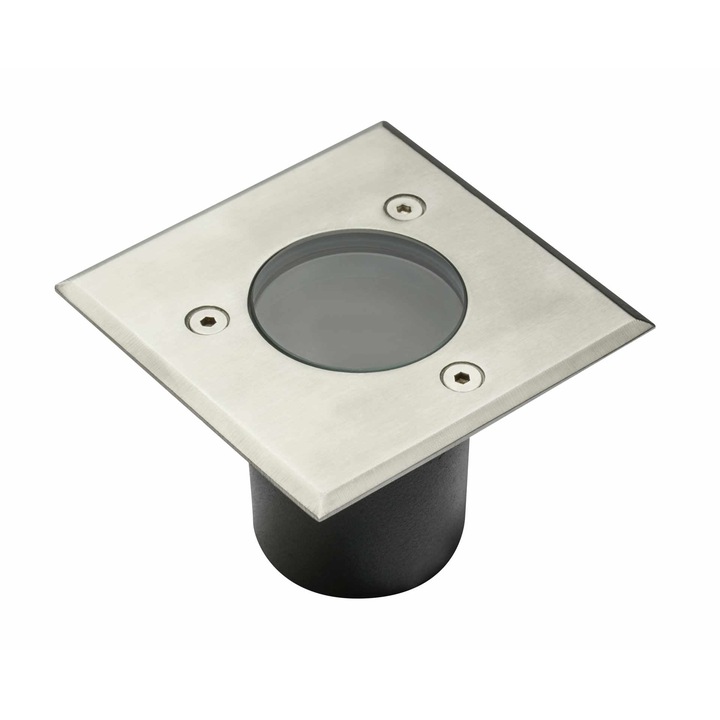 Spot incastrat pentru exterior GTV ON-ALFAKGU10-06-MINI, GU10, max 50W, IP67, AC220-240V, Inox, Patrat