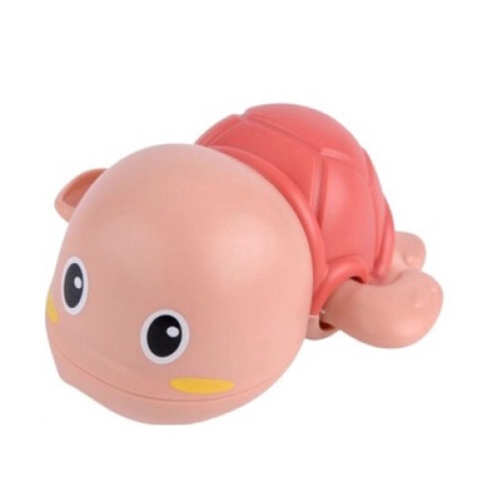 Fürdőjáték gyerekeknek, teknős, rózsaszín, ABS, 8x9x5,5cm