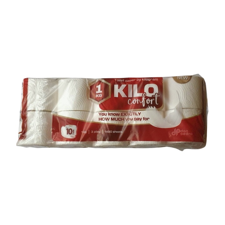 Hartie igienica Kilo, 10 role 3 straturi, 1 kg