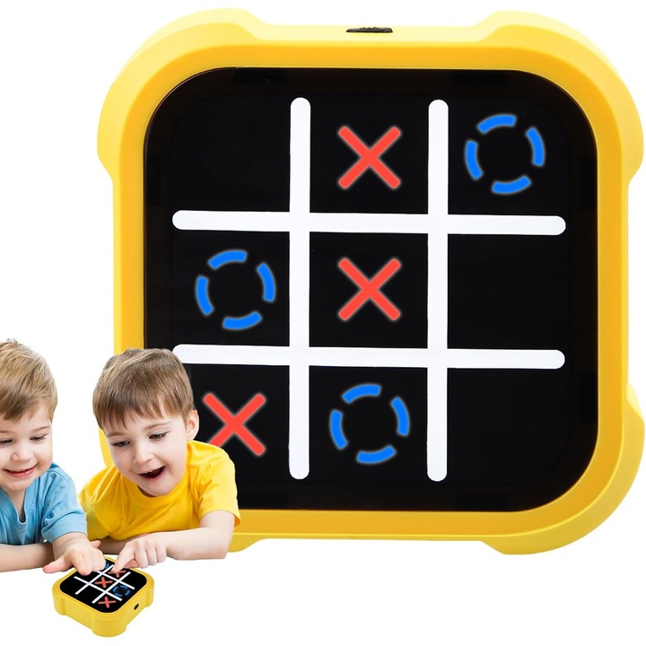 Разузнавателна игра Tic Tac Toe Bolt, 3 в 1, жълта, 1-4 играча, 90x40x95 mm