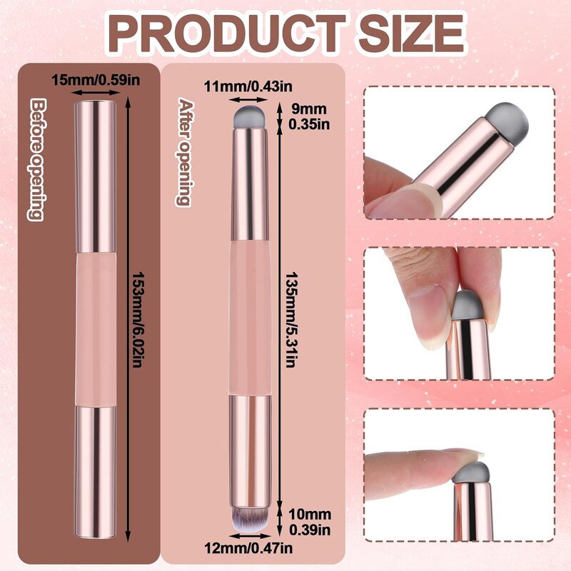 Aplicator dublu din silicon pentru buze, pensula reutilizabila pentru ...