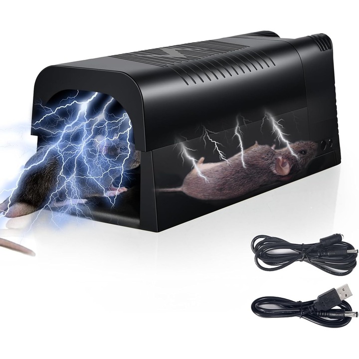 Domax elektronikus rágcsálócsapda, 1800V, fekete, 26x9,65x10cm