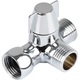 Adaptator dus ComResi®, valve de divertie 3 cai, cu robinet de inchidere, cupru, 8.1x7.2x5.2cm