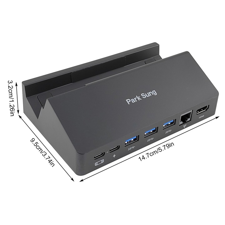 Докинг станция 7 в 1, Taipintee, ABS, 14.7x9.5x3.2 cm, черна