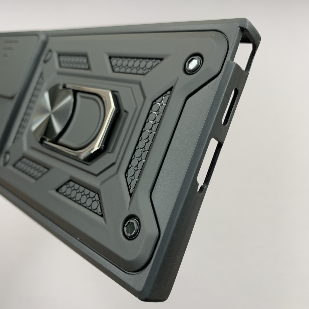 Husa telefon Mat-Tech compatibila cu Samsung Galaxy S25 Ultra, Protectie Camera, Inel, Magnet, Anti-Shock, Rugged Protection, Negru