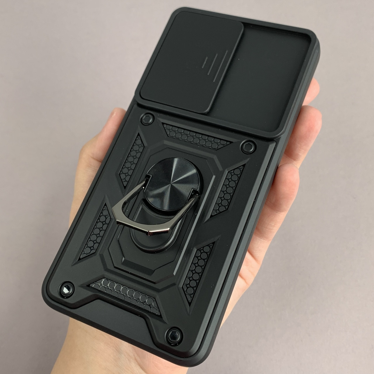 Husa telefon Mat-Tech compatibila cu Samsung Galaxy S21 FE 5G, Protectie Camera, Inel, Magnet, Anti-Shock, Rugged Protection, Negru