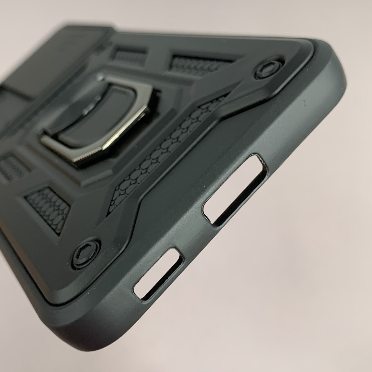 Husa telefon Mat-Tech compatibila cu Samsung Galaxy S21 FE 5G, Protectie Camera, Inel, Magnet, Anti-Shock, Rugged Protection, Negru