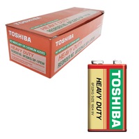 Set 10 baterii de 9V, Toshiba Heavy Duty, 6F22, ambalate in folie 9V