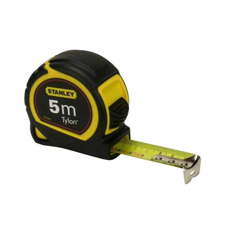Ruleta cu banda metalica, cu blocare, Stanley Tylon, 5 m