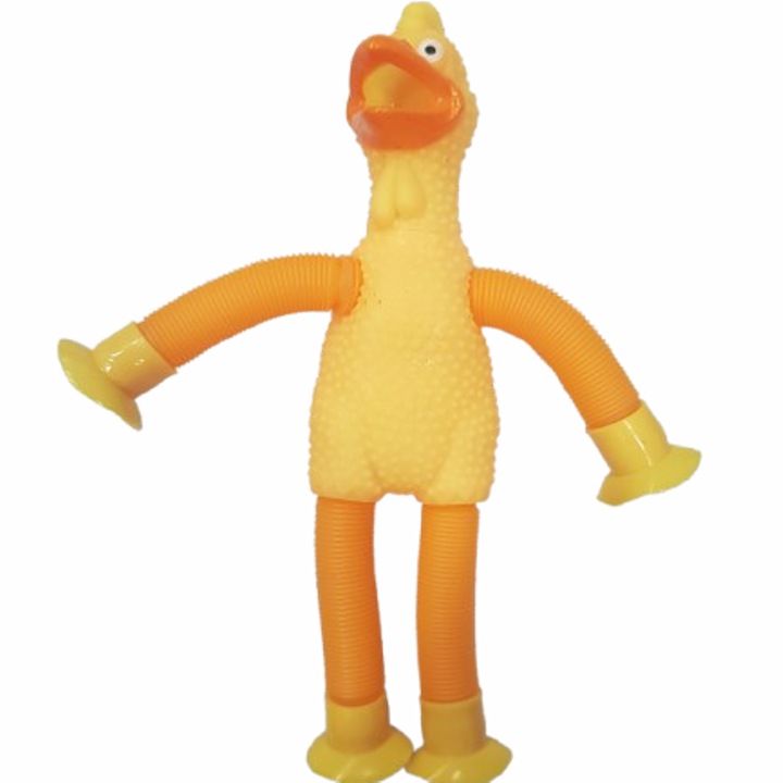 Pui de Jucarie, Tip Interactiv, Plastic, Mainile intinse, Sunet, Galben, 17 cm