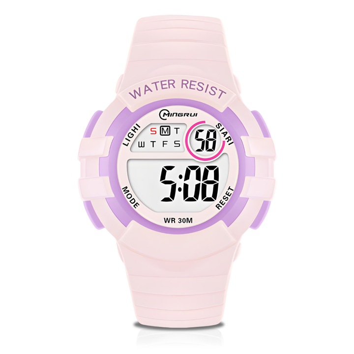 Цифров часовник за деца Enforose, водоустойчив, многофункционален, черно-зелен, 8.1x8.1x5.2см