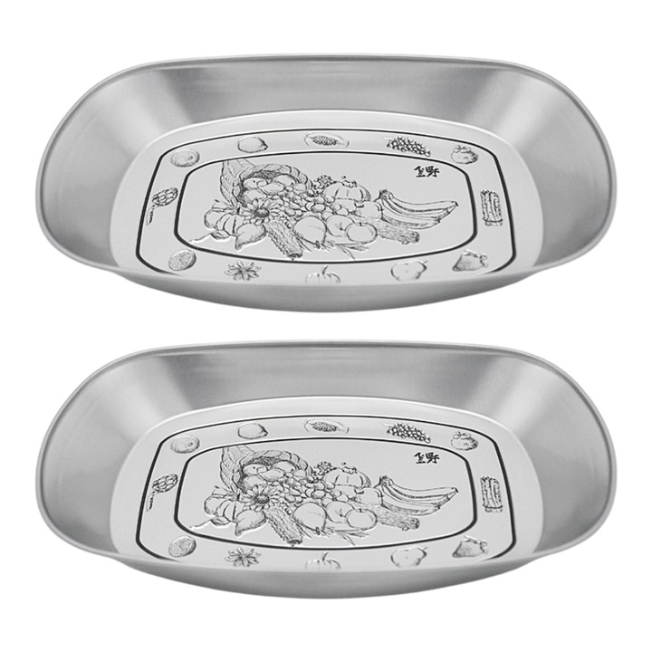 Set 2 tavi din otel inoxidabil, Enforose, multifunctionale, argintii, 25x16.5x2.6cm