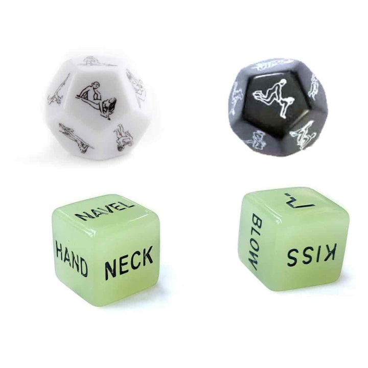 Комплект от 4 забавни зара за възрастни, Enforose, секси игри, романтичен подарък, многоцветни