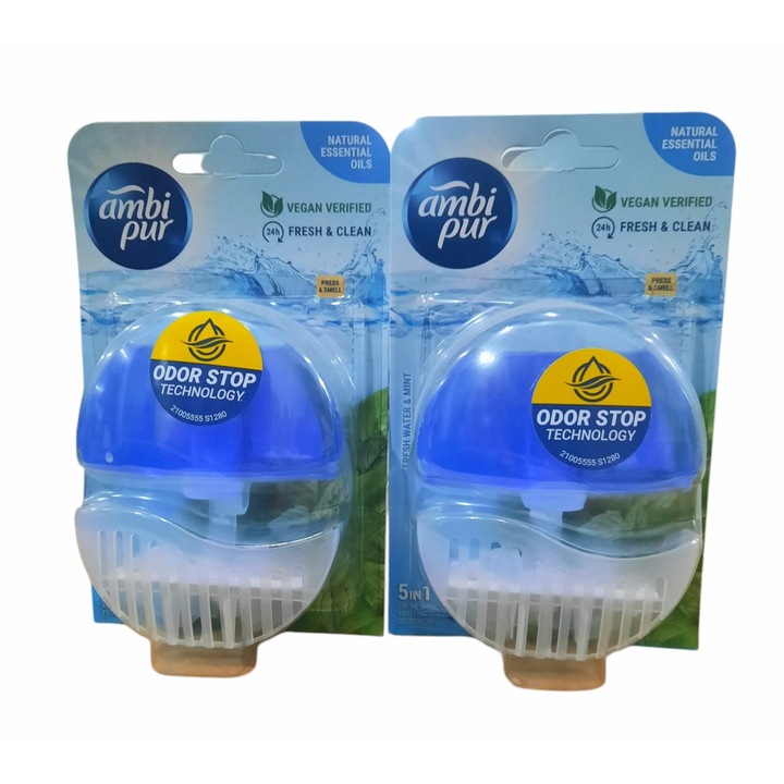Set 2 x Odorizant toaleta Ambi Pur Fresh Water & Mint 55ml