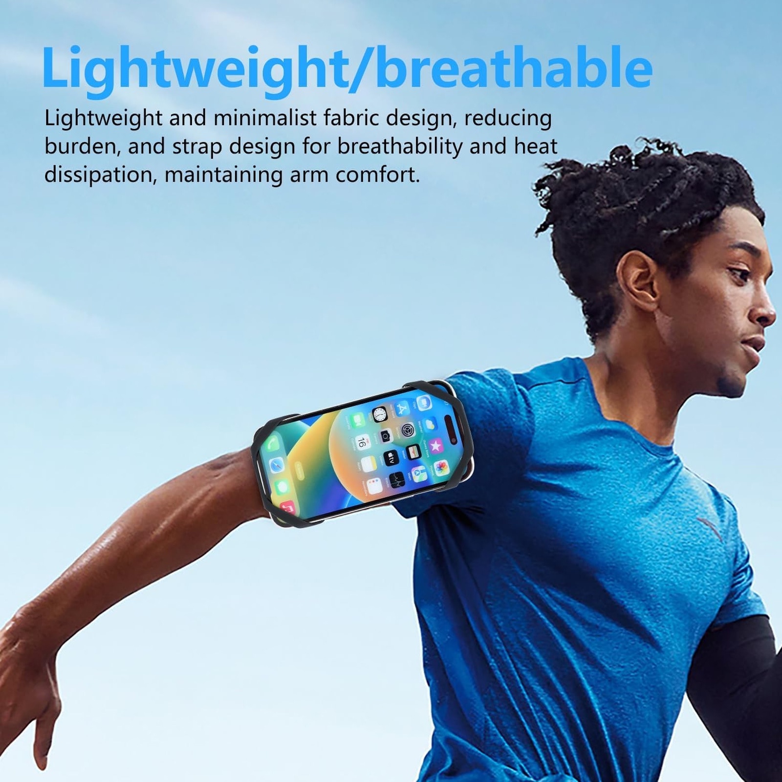 Husa Banderola Telefon de Brat pentru Alergat, SINBINTA, Inchidere cu velcro, 360° rotire, Cu buzunar chei, Protectie completa, Compatibilitate maxima 4.5-6.5 inch, Pentru sala, plimbari, yoga, Silicon, 5x36cm, Negru