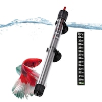 Incalzitor pentru Acvariu, SINBINTA, 300w, Cu termometru, Pentru acvariu 375L, 20-34°C, Rezistent la apa, Afisare dubla a temperaturii unitatilor, Cu protective si lampa de functionare, Pentru acvarii de apa dulce si sarata, Sticla, 295mm, Negru