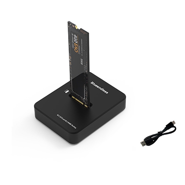 USB C M.2 NVME SATA SSD адаптер, NVMe M.2 към USB докинг станция, Axroad Mall, преносим, противоплъзгаща основа, изключително бързо разсейване на топлината, Plug and Play, за 2230/2242/2260/2280 SSD