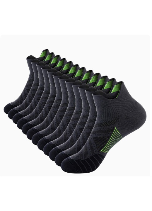 Sosete de compresie pentru glezna pentru barbati si femei 6 perechi, sosete de alergare cu compresie cu taietura joasa cu suport pentru glezna-Marime unica INTL