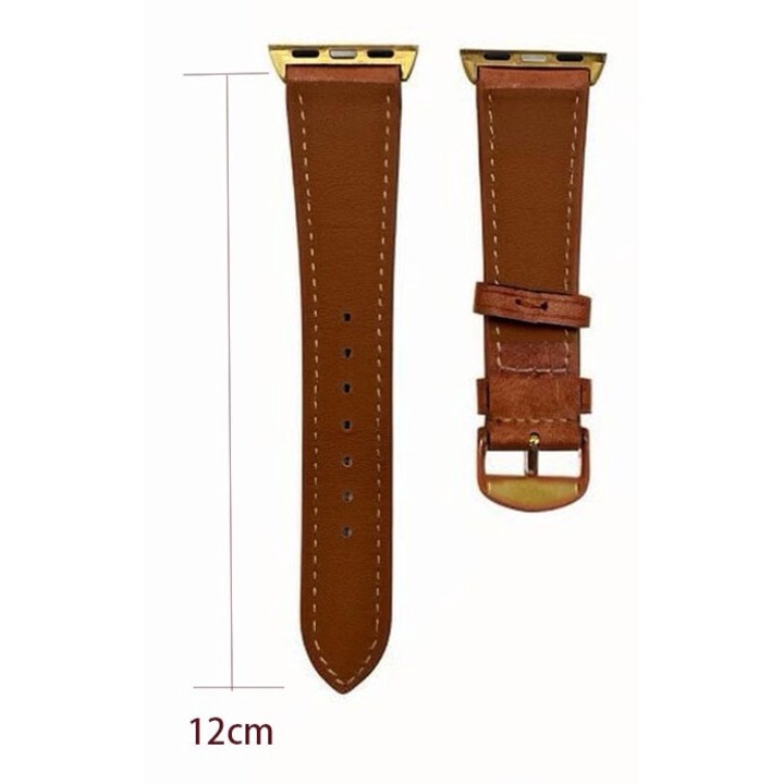 Curea din piele naturala pentru Apple Watch Ultra, 10, 9, 8, 7, 6, 5, 4, 3, SE, SE2, maro, 38/40/41 mm