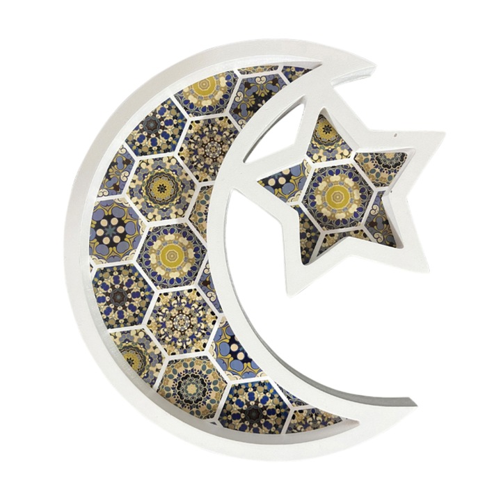 Tava decorativa, Enforose, forma luna si stea, 28.3x30cm, multicolor
