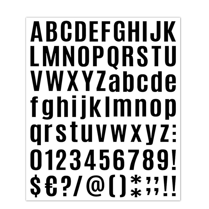 Комплект декоративни винилови стикери, Enforose, главни и малки букви, цифри, 1 инч, водоустойчиви, за вътрешна и външна употреба