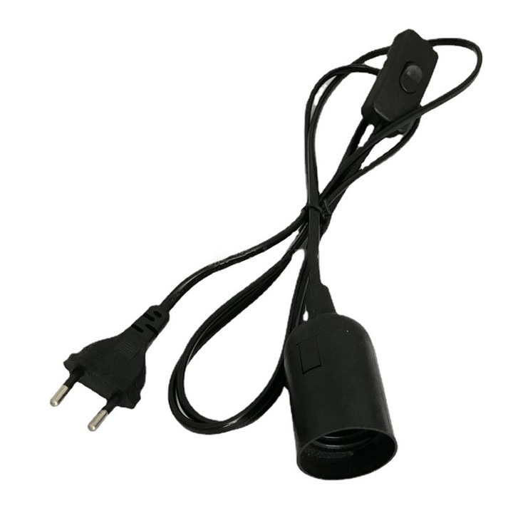 E27 Suport pentru casa Fisa Accesorii decorative Soclu pentru bec Control usor suspendat cablu de alimentare Extensie de sarma de baza cu intrerupator - (culoare: negru)