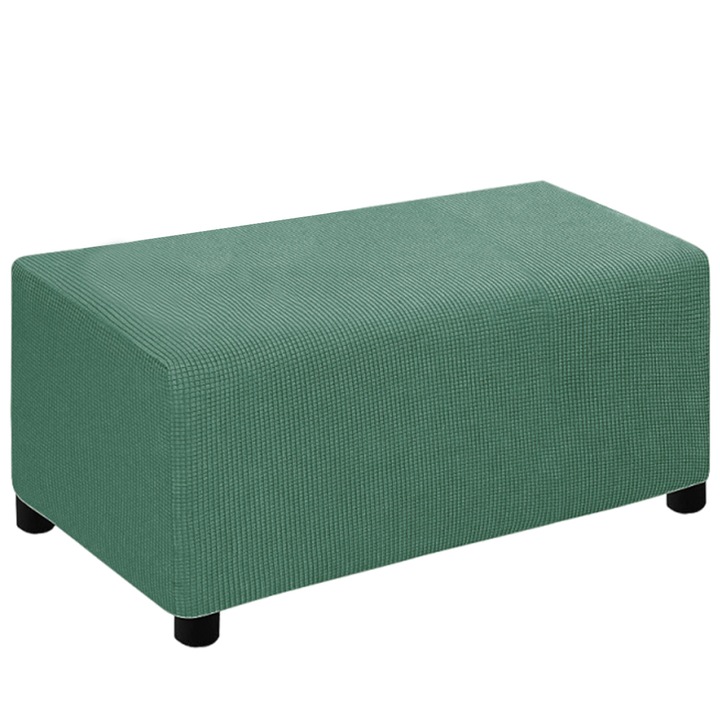 Квадратен калъф от меко трико Waffle, перящ се, калъф за стол за квадратни и правоъгълни столове, бобено зелено