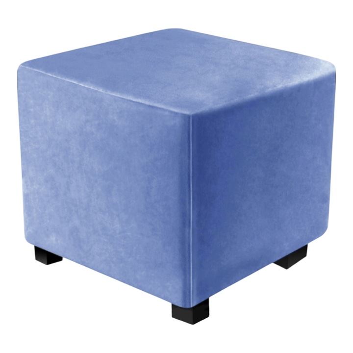 Квадратен протектор за крака на мебели Silver Fox, еластично кадифе, удобен, с ластично дъно, син