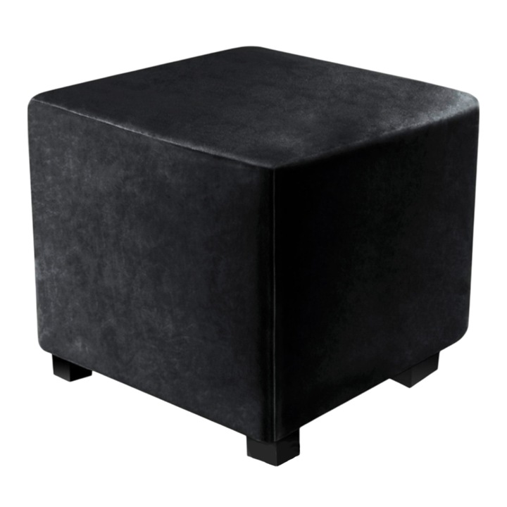 Protector patrat din catifea Silver Fox pentru mobilier pentru suport pentru picioare Catifea confortabila elastica cu fund elastic negru