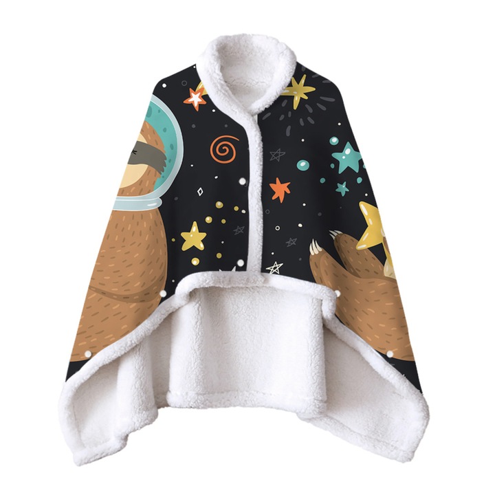 Покривка за легло Enforose, принт с ленивец, многоцветна, 150x120см, 130x90см, 100x70см, комплект 1 бр.