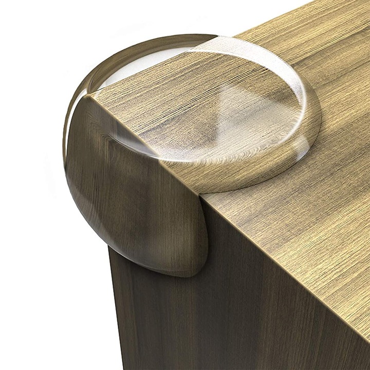 Protectii colturi transparente pentru copii, Enforose, set 8 bucati, PVC, moale, siguranta