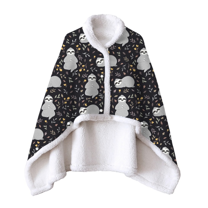 Покривка за легло Enforose, принт с ленивци, многоцветна, 150x120cm, 130x90cm, 100x70cm, комплект 1 бр.