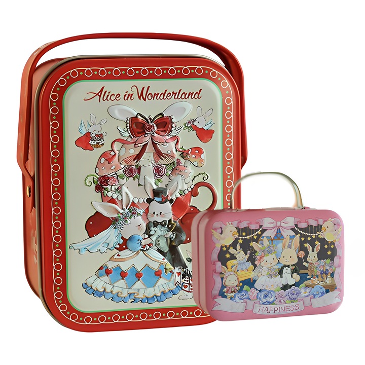 Set cutii cadou portabile din otel inoxidabil, multicolor, 10x8x6cm/7.5x5.5x3.5cm