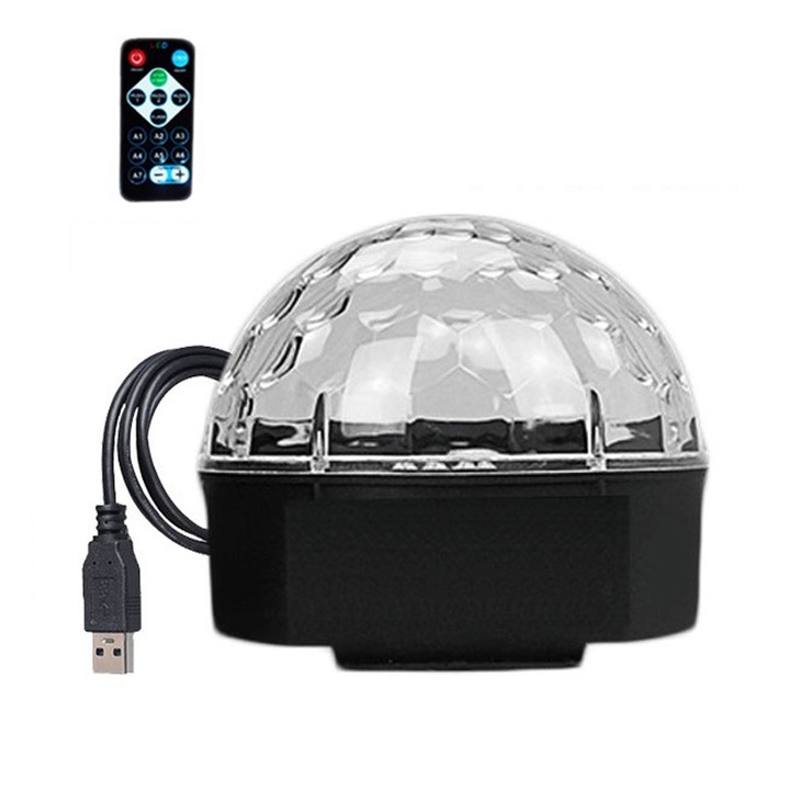 Lumini de petrecere cu minge de discoteca Lumina de discoteca DJ activata cu sunet Lumina LED 9 culori Lumini stroboscopice de scena pentru ziua de nastere Rave Home Club Karaoke Spectacol de scena Craciun Decoratiuni de Halloween