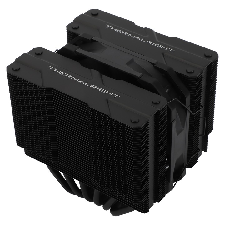 Охладител Thermalright "Peerless Assassin 120 MINI Black" за Intel и AMD, въздушно охлаждане, двойна кула, вентилатор. 120 мм, 1500 оборота в минута, 6 топлинни тръби, височина 135 мм, без LED, черен