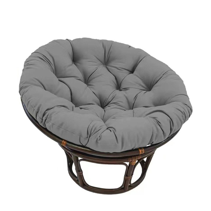 Perna pentru leagan, perna rotunda, perna pentru cos agatat, perna pentru cuib de pasare, perna pentru scaun unic gri inchis