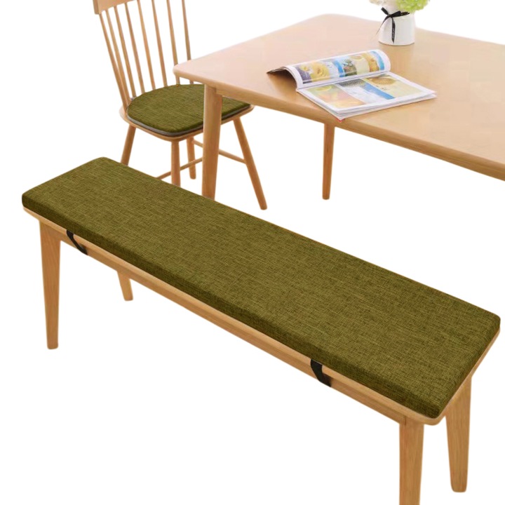 Enforose díszpárna, padra, 80x30x5cm, len anyag, csúszásgátló, curry színű