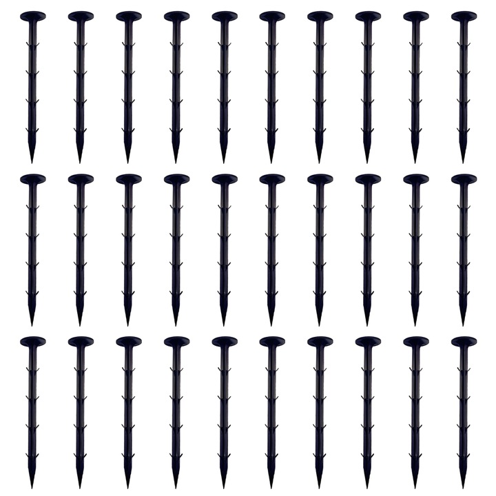 Комплект саксии за градина, Enforose, 30 броя, черна пластмаса 11x16x20x25см